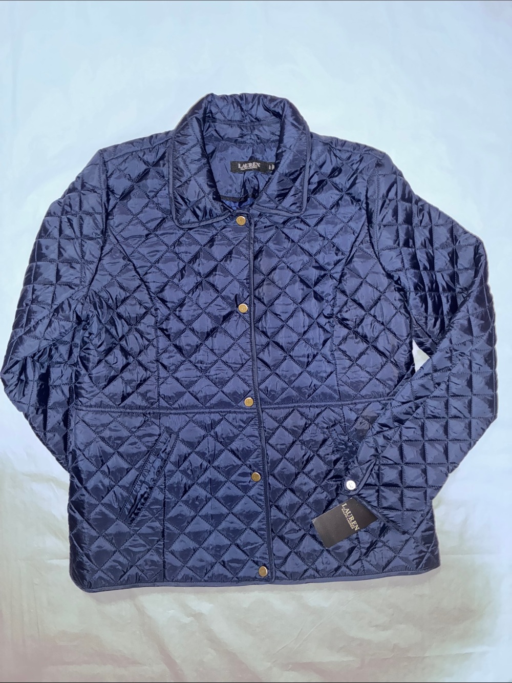 Lauren Ralph Lauren Navy Quilted Snap-Front Jacket